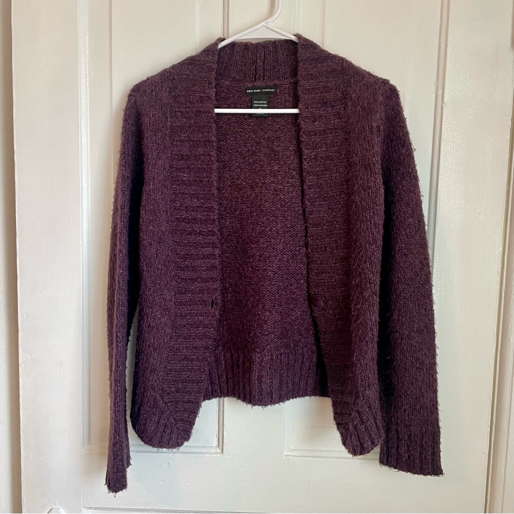 New York & Co Plum Purple Cardigan Size Small